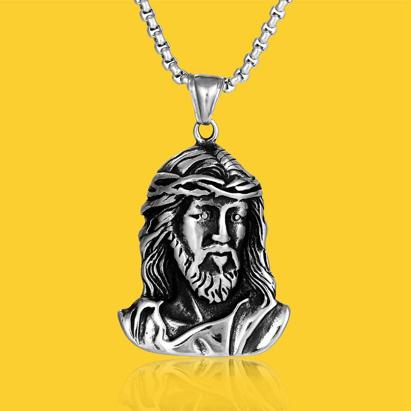 Titanium Steel Cast Pendant Jesus Hip Hop Necklace