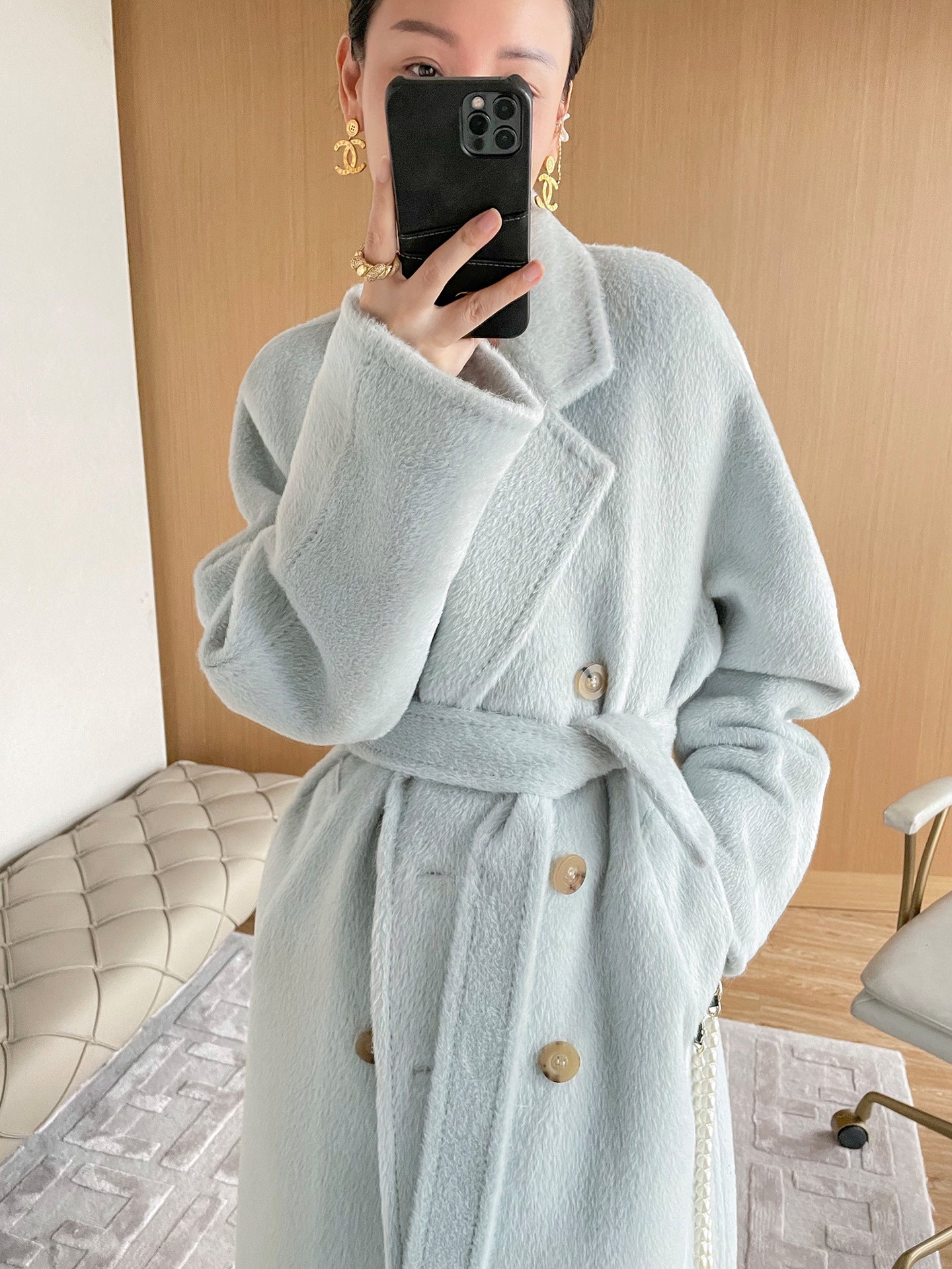 Solid Suli Sheep Camel Coat Women