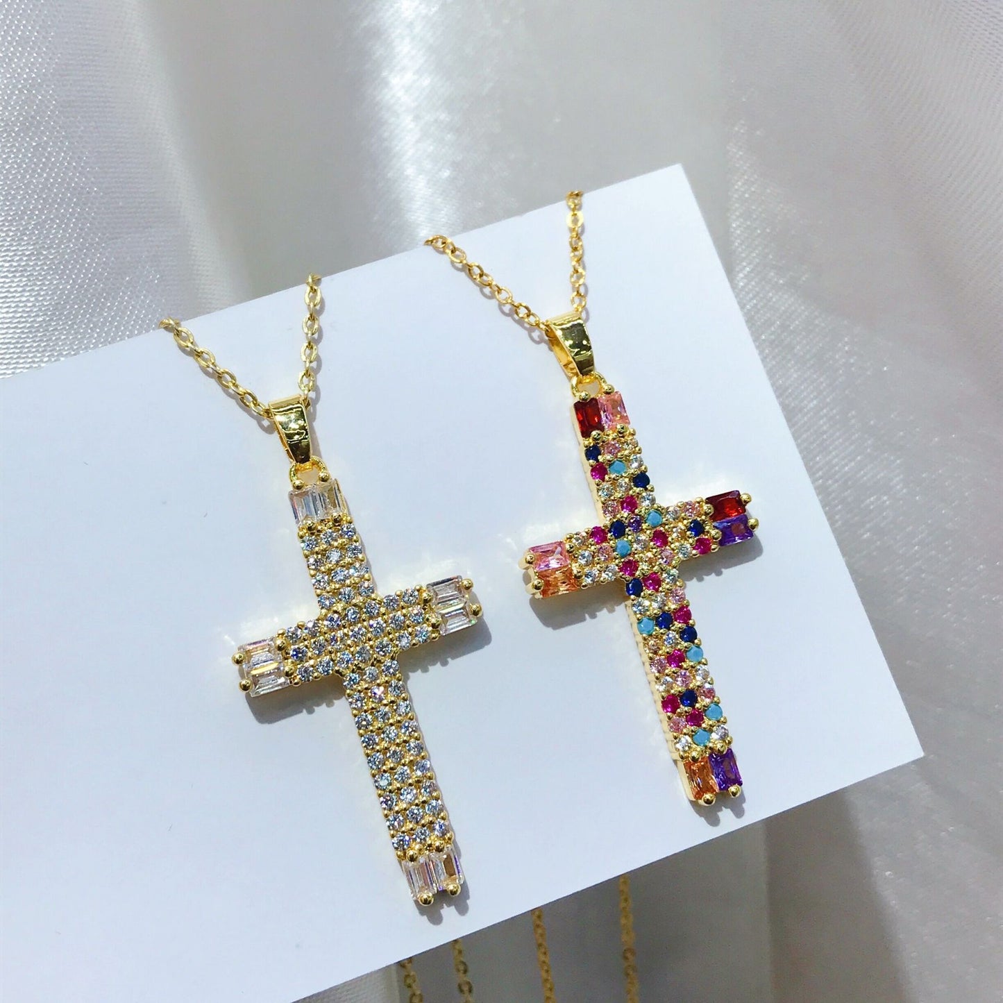 Jesus Cross Necklace Pendant INS Clavicle Chain Versatile Personality