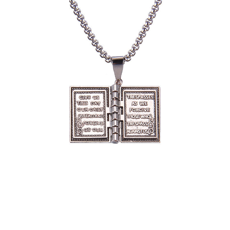 Fashionable Personality Jesus Christ Book Turnable Pendant