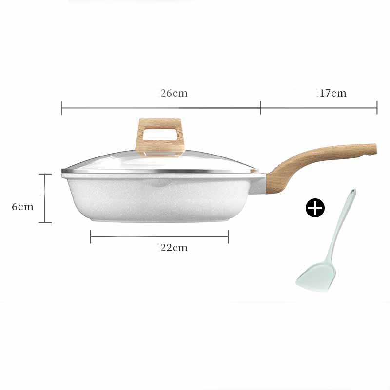 Household White Medical Stone Non-stick Pan