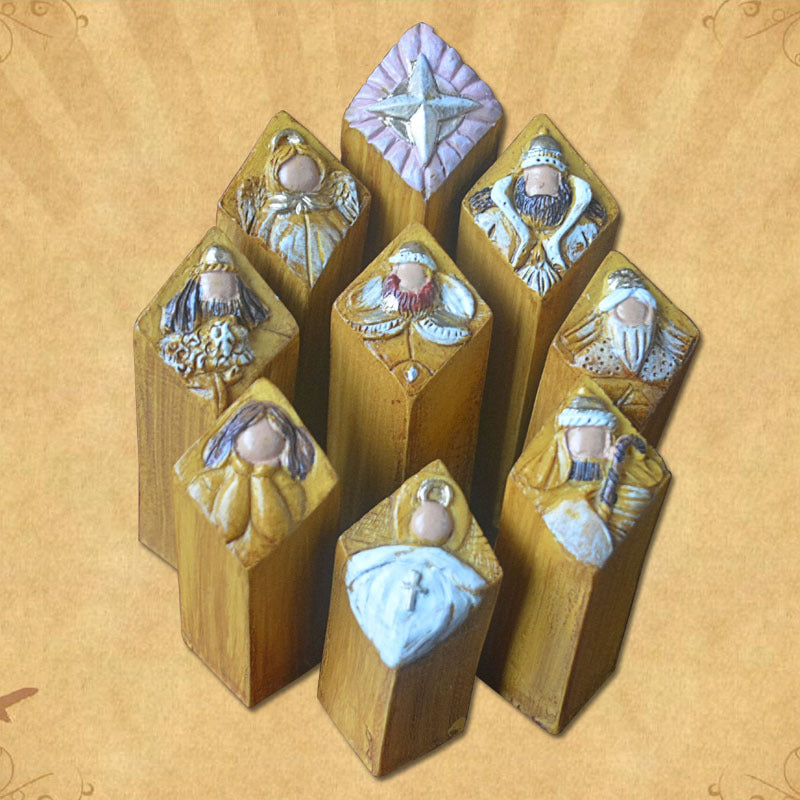 Column  Jesus Statue Christmas Decoration Set