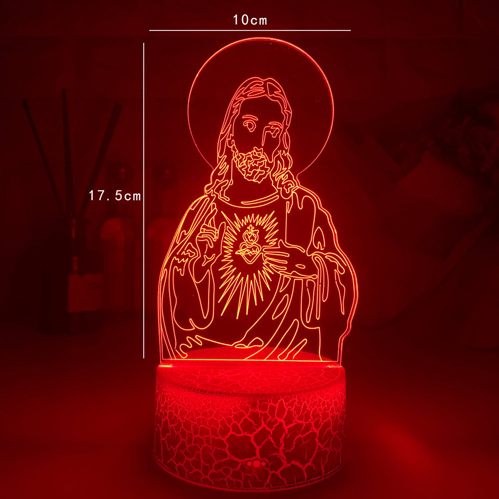 Western Jesus Our Lady Series 3DLED Touch Colorful Night Light