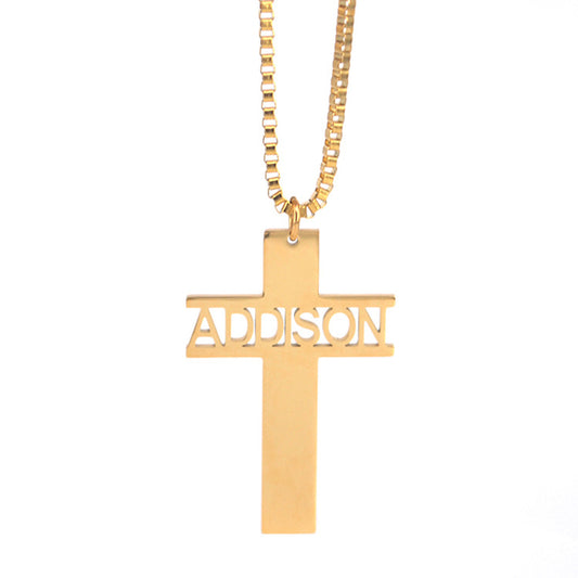 Stainless Steel Jesus Cross Pendant Cross Necklace