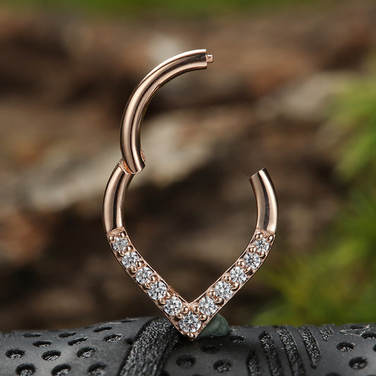 Medical Steel Trend Niche Earrings Zircon Heart