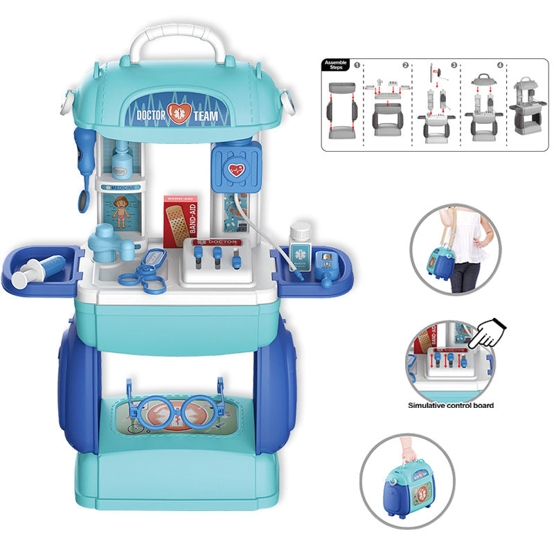 Medical Equipment Table Suitcase Children's Early Education Play House Toys