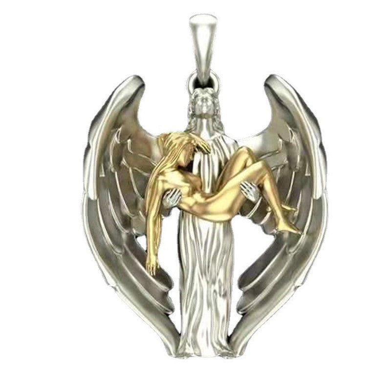 Vintage Jesus Wings Redemption Men's Necklace