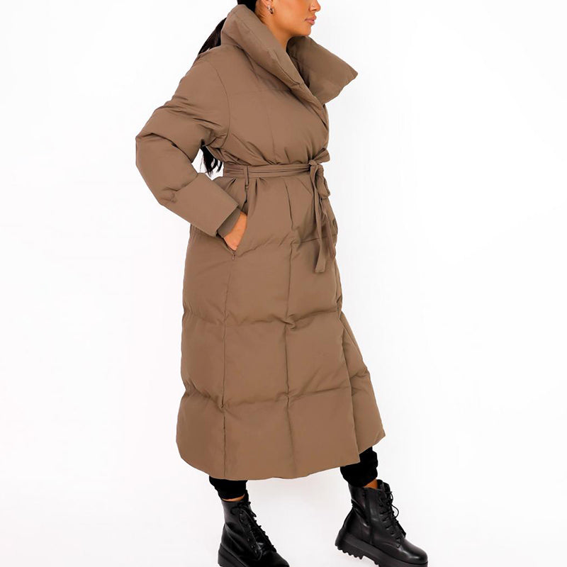 Malina Thick Loose Parkas Women Fashion Solid Covered Button