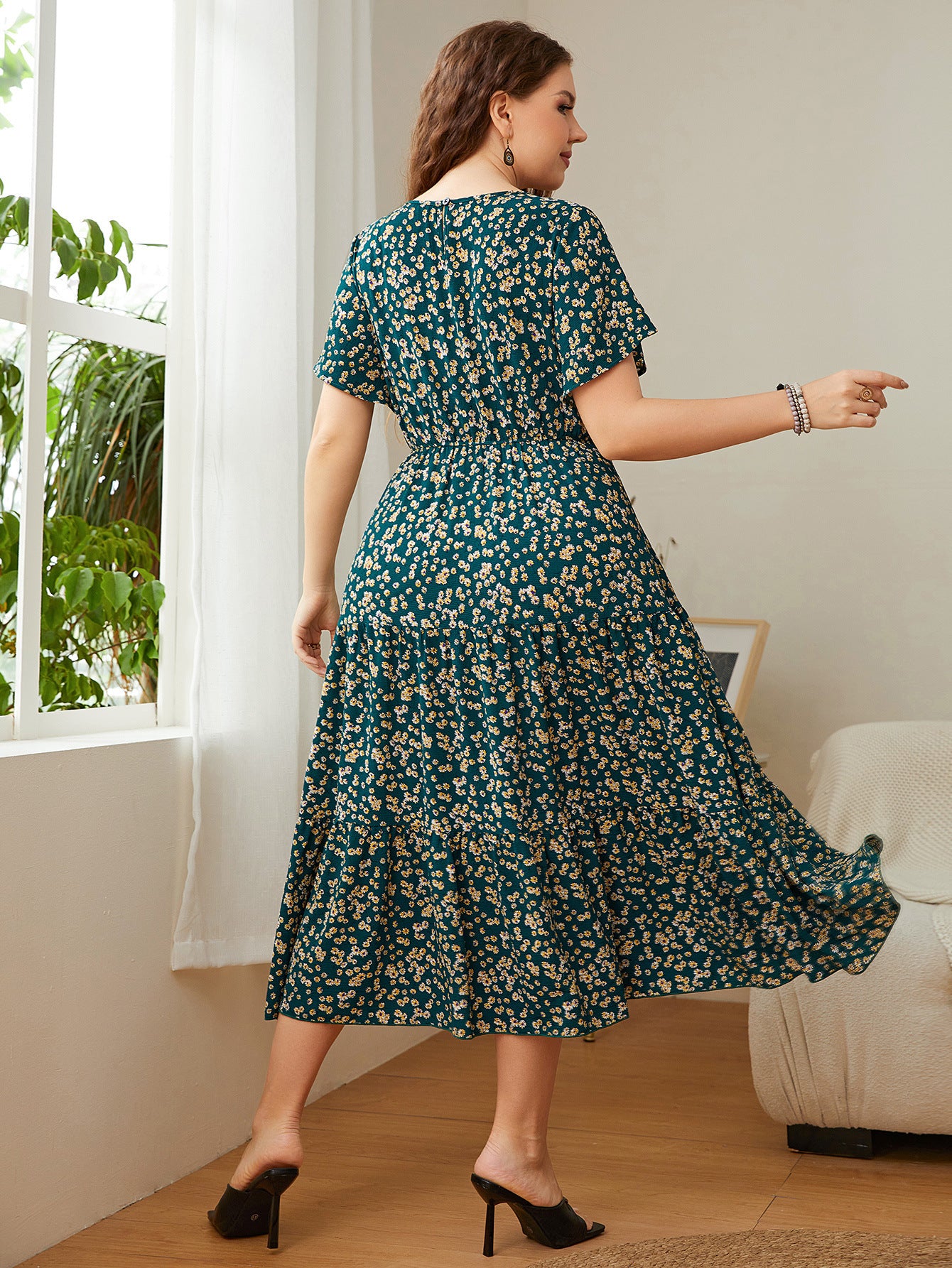 Summer Plus Size Women Floral Printed Dresses