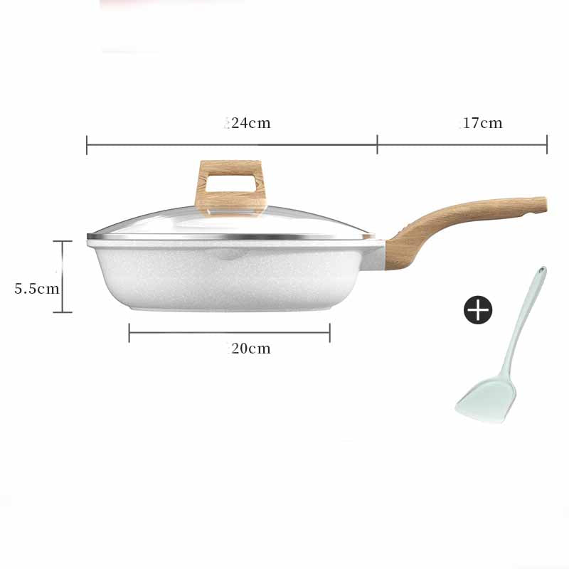 Household White Medical Stone Non-stick Pan