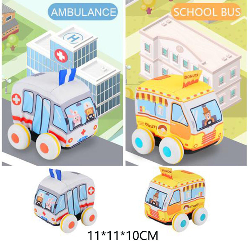 Infant Early Education Fabric Toys Washable Medical Car Dessert Car Cute Cartoon Car Model