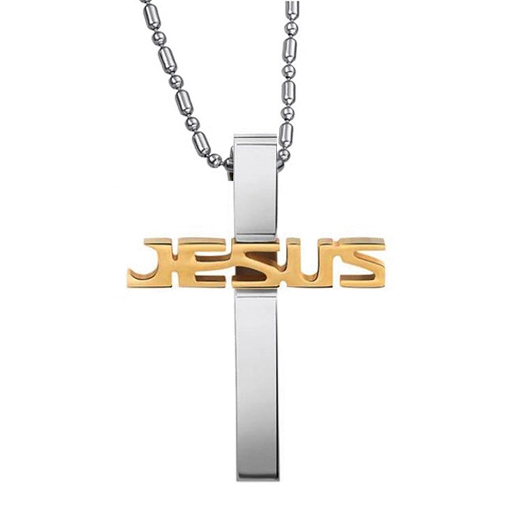 Stainless Steel Jesus Cross Pendant Cross Necklace